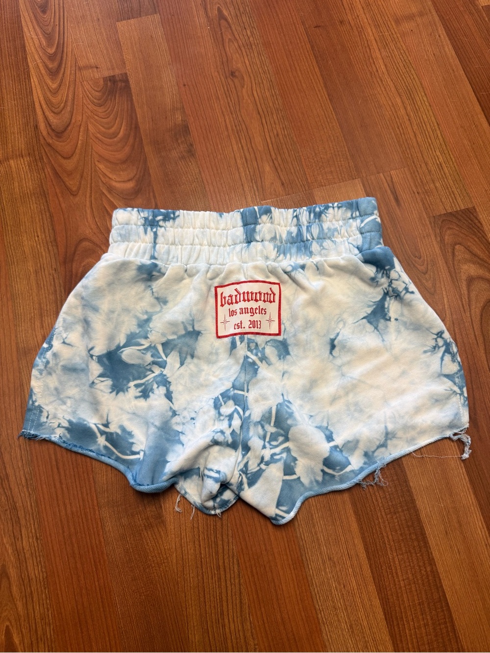 Badwood Los Angeles Blue & White Tie-Dye Lounge Shorts